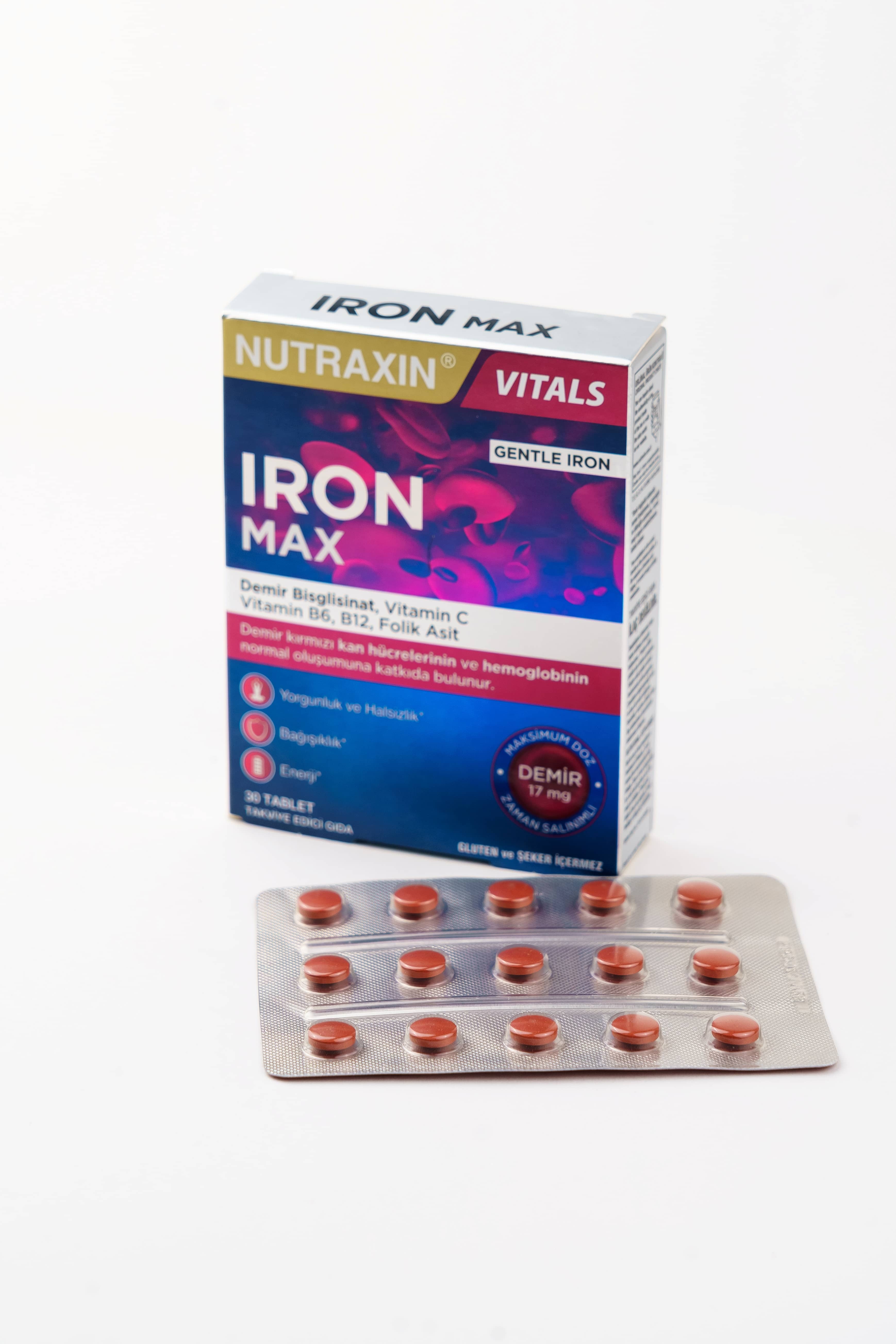 Nutraxin Iron Max 17 Mg - Demir, 30 Tablet 1