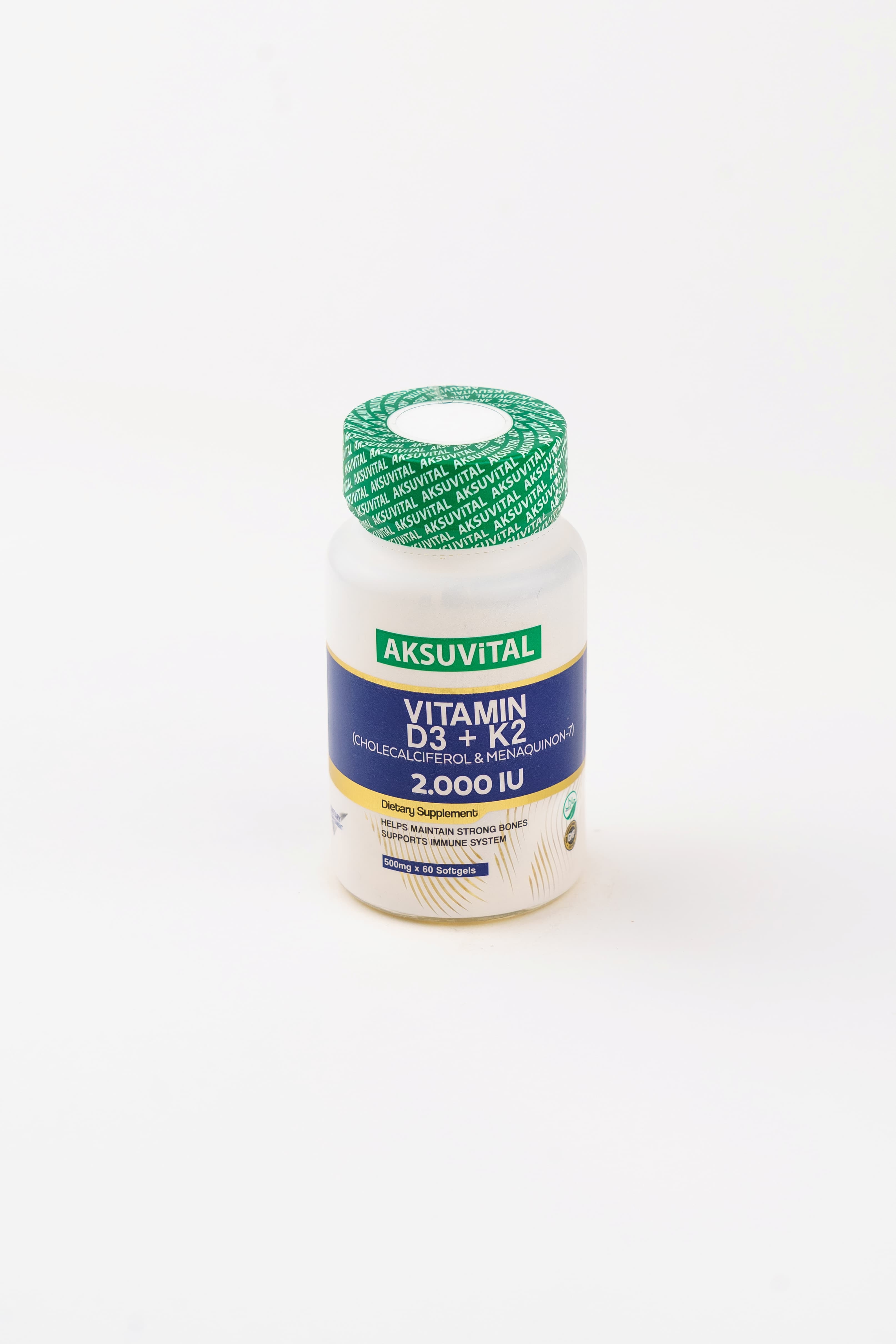 AksuVital Vitamin D3+K2, 2.000IU 60 Softgel