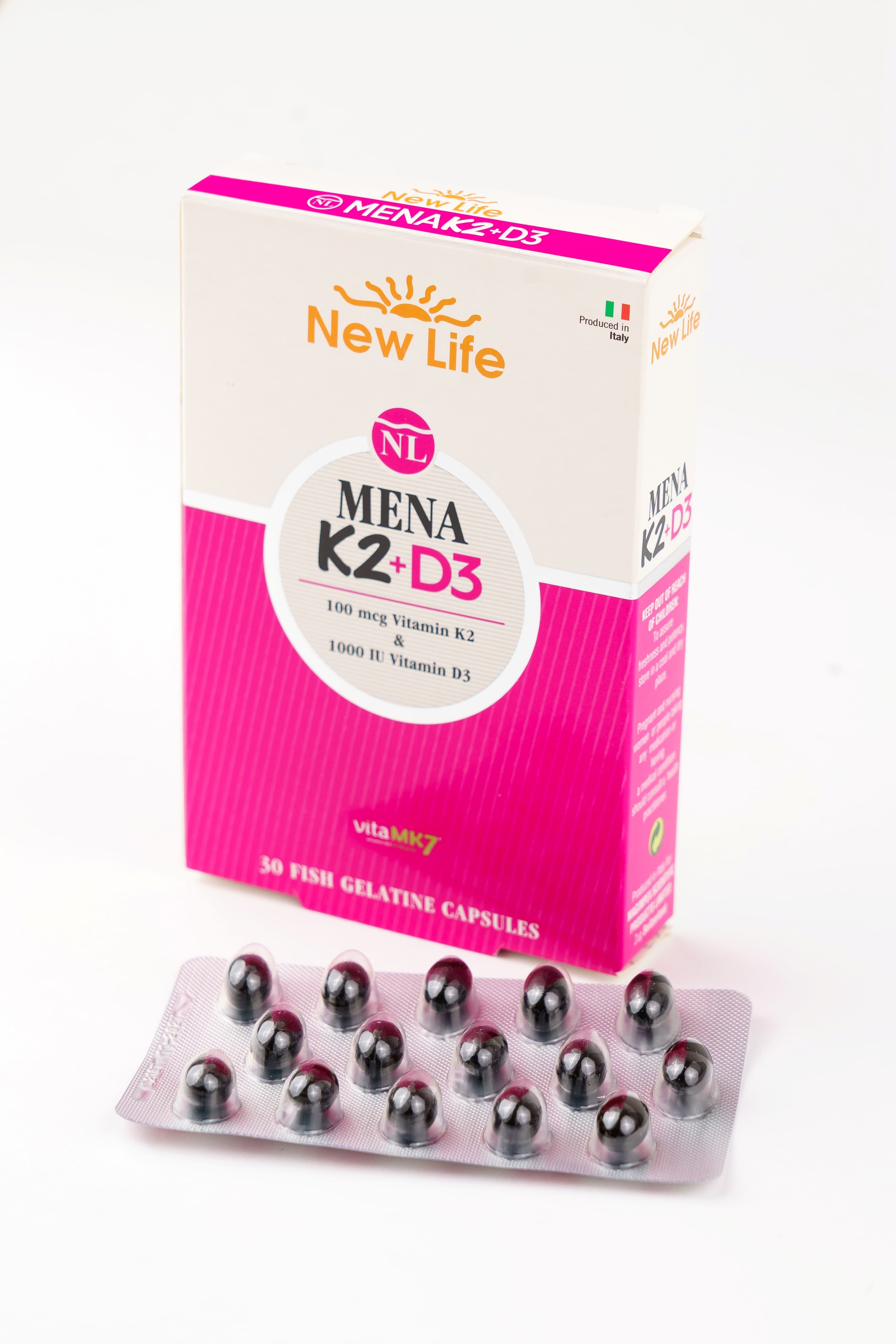 New Life Mena D3+K2 1000IU, 30 Kapsul
